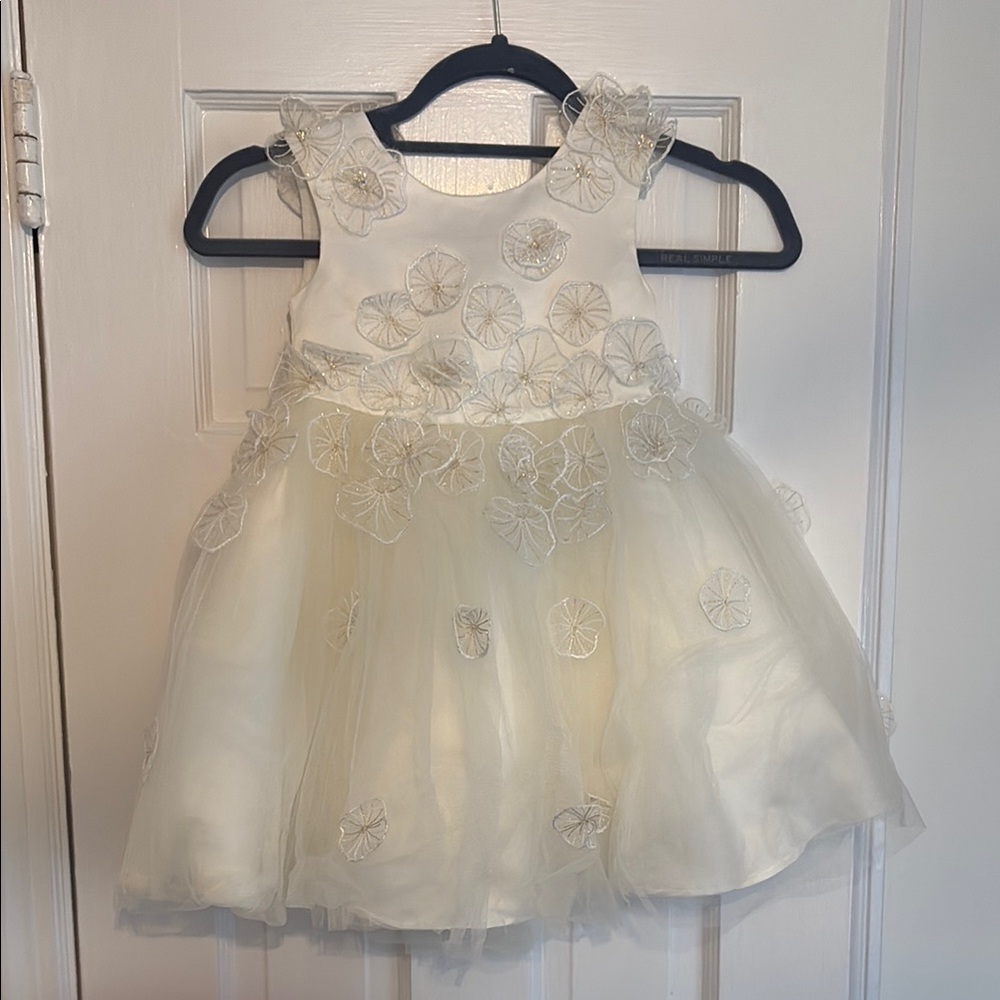 Anthropologie Flower Girl Dress with Floral Accents